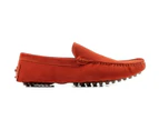 Mens Zasel Summer Boat Shoes Orange Suede Casual Slip On Deck Grip Loafers Synthetic - Orange