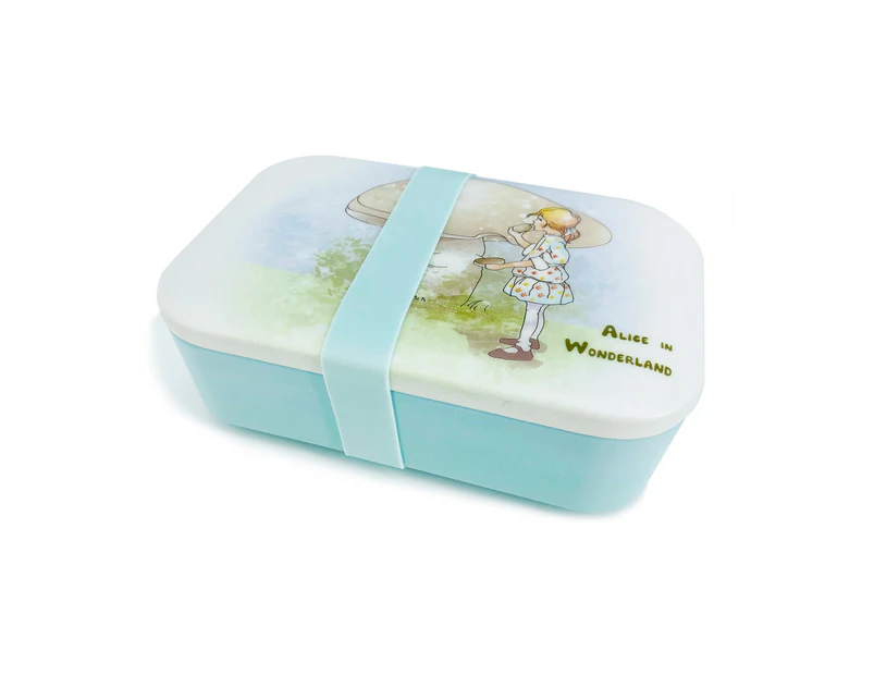 Young Spirit Alice in Wonderland Eco Bamboo Lunch Box - Green - Alice and Mushroom