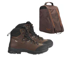 AIGLE LaForse Hiking Boots MTD Full grain waterproof leather with Aigle Boot Bag - Dark Brown