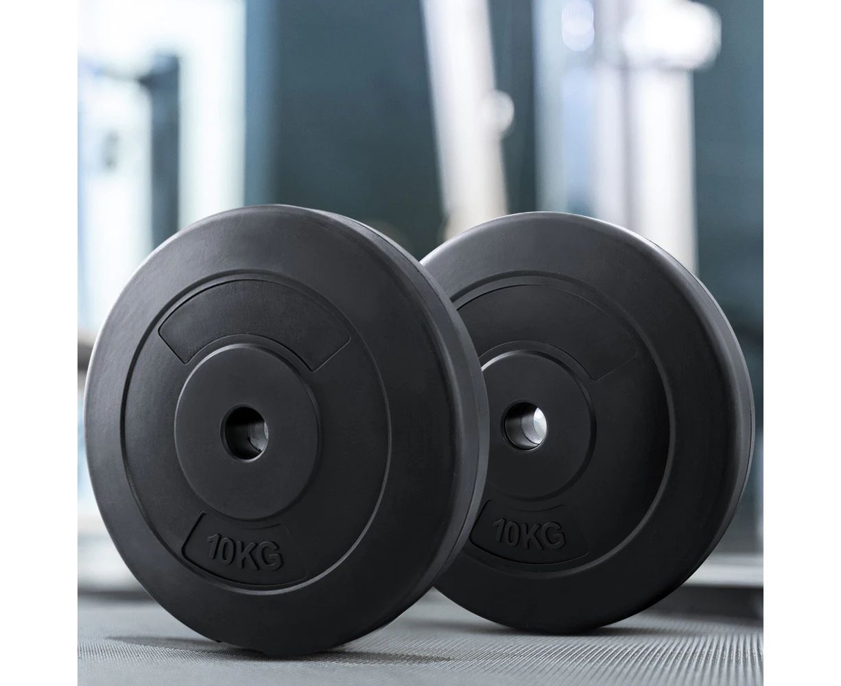 Everfit Weight Plates Standard 2X 10kg Barbell Plate Weight Lifting