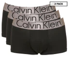 Calvin Klein Men's Steel Microfibre Low Rise Trunks 3-Pack - Black