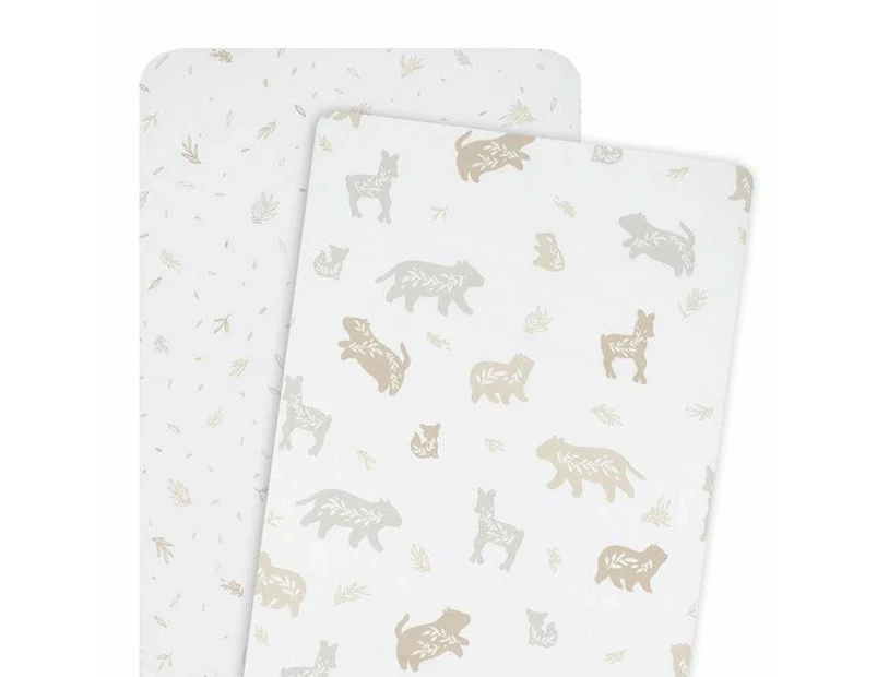 Living Textiles Bosco Bear 2pk Cradle/Co Sleeper Fitted Sheets