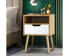 Oikiture  Bedside Tables Drawers Side Table Nightstand Storage Cabinet Bedroom - Multi