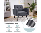 Giantex Modern Upholstered Accent Armchair w/ Rubber Wood Legs Single Sofa Chair for Living Room Bedroom Office,Grey