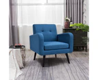 Giantex Modern Upholstered Accent Armchair w/ Rubber Wood Legs Single Sofa Chair for Living Room Bedroom Office,Blue