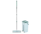360°Rotation Automatic Mop With Bucket Flat Microfiber Mop Bucket Set Hand-free Floor Cleaning Squeeze Green