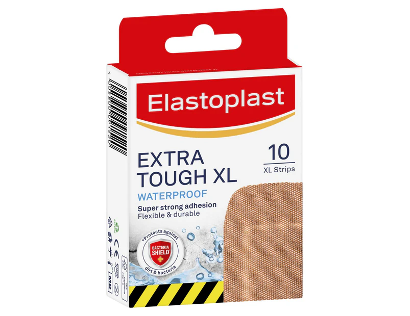 Elastoplast Heavy Fabric Waterproof Super Strong XL Strips 10 Pack