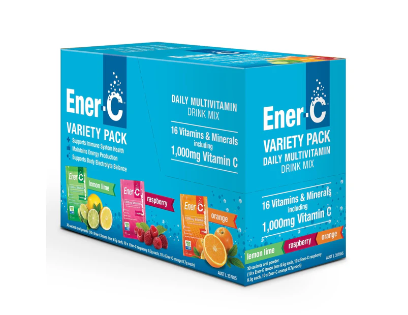 Ener-C Variety Pack 30 Sachets - Multivitamin Drink Mix