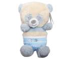 First & Main 18cm Baby Boy Panda Rattle Non Allergic Plush Toy