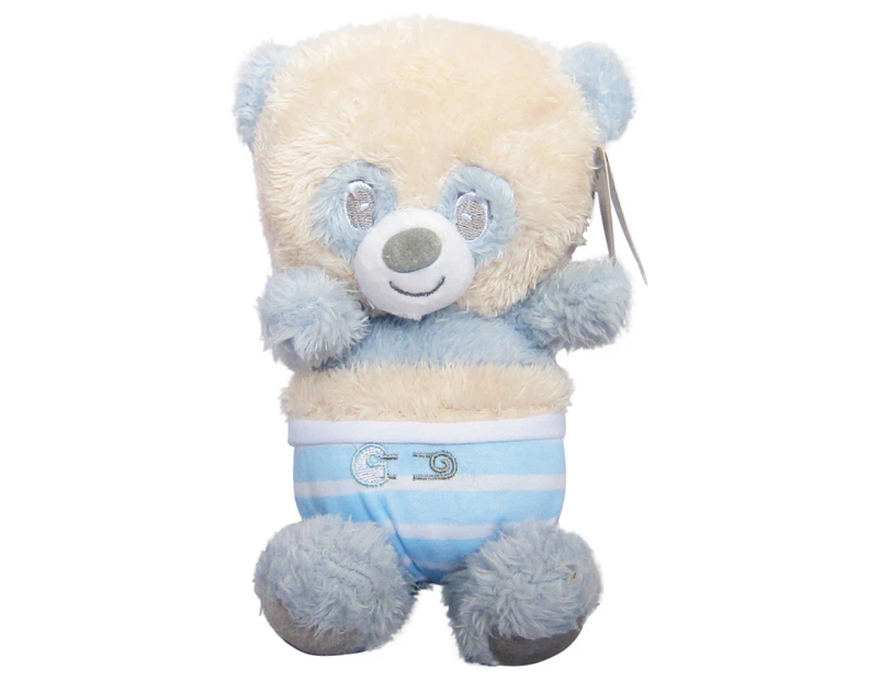 First & Main 18cm Baby Boy Panda Rattle Non Allergic Plush Toy