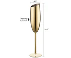 Stainless Steel Champagne Glass Cocktail Glasses Drinkware Cups Dining Glasses 2pc Kit - Gold