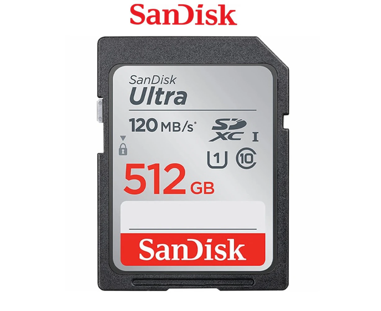 SD Card SanDisk 512GB Ultra SDXC UHS-I Memory Card 120MB/s C10 U1 Full HD SDSDUN4-512G-GN6IN