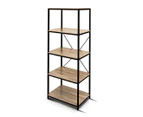Hello Furniture Rome 3 & 5 Industrial Style Storage Bookshelf Set - Oak/Black