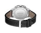 Hugo Boss Men's 44mm Allure Leather Watch - Black/Silver