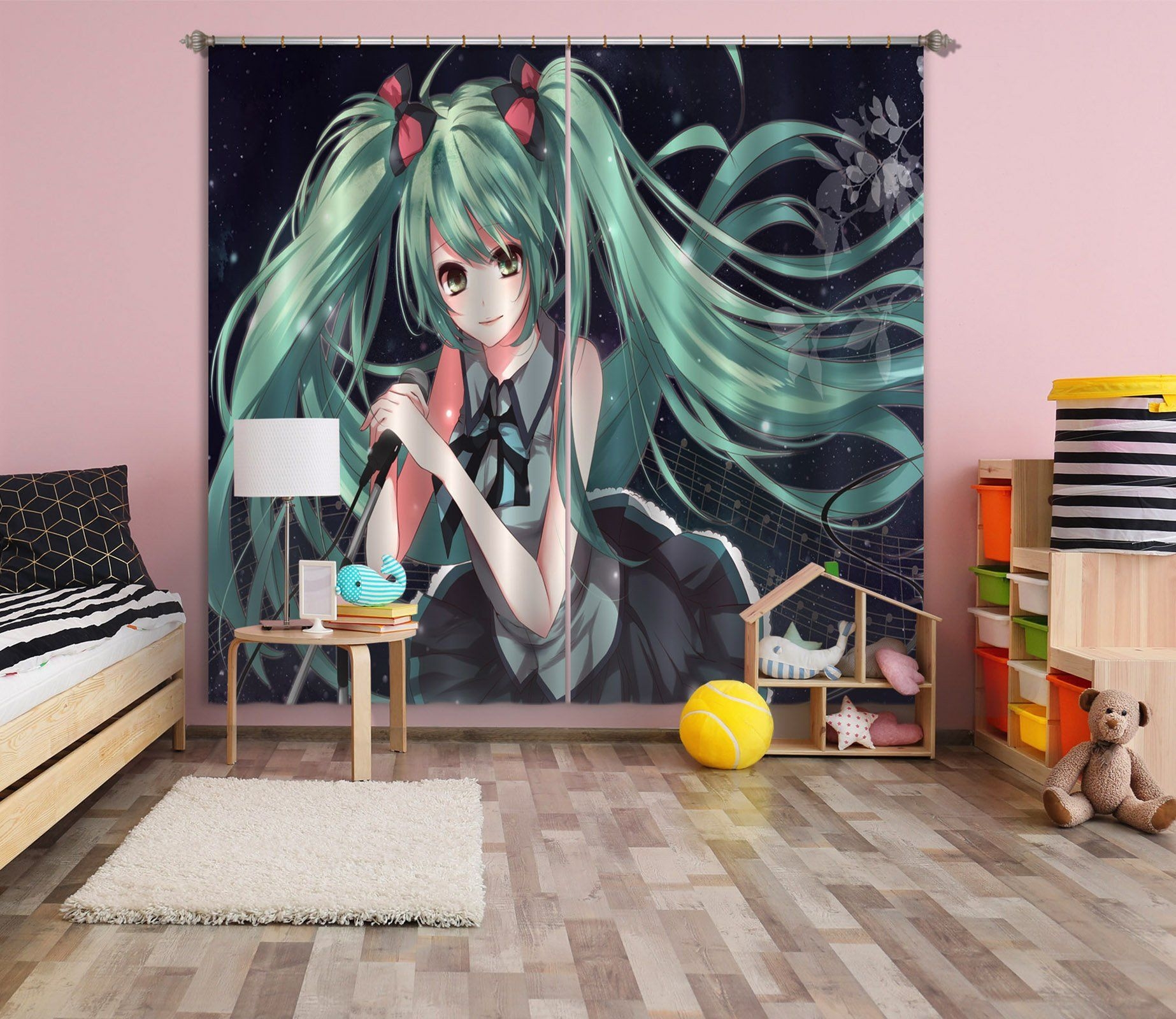 3D Hatsune Miku 684 Anime Blockout Photo Curtain Printing Curtains ...