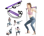 KANDOKA Pilates Rope Exercise Resistance Bands For Women Portable Yoga Pilates Stick Bar Home Fitness Equipment, Help to Lose Weight Body Shape (Purple)