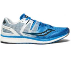 Mens Saucony Liberty Iso Mens Running Shoes White Blue Black Lace Up New Runners Synthetic - Black
