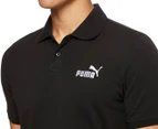 Puma Men's Essential Piqué Collar Polo - Puma Black/White