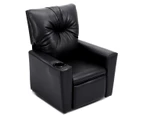 Giantex Kids Recliner Children Sofa with Armrest & High Backrest Upholstered Armchair Coach for Living Room Bedroom,Black