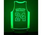 KOBE BRYANT 24 JERSEY LAKERS BBALL 3D Acrylic LED 7 Colour Night Light Desk Lamp