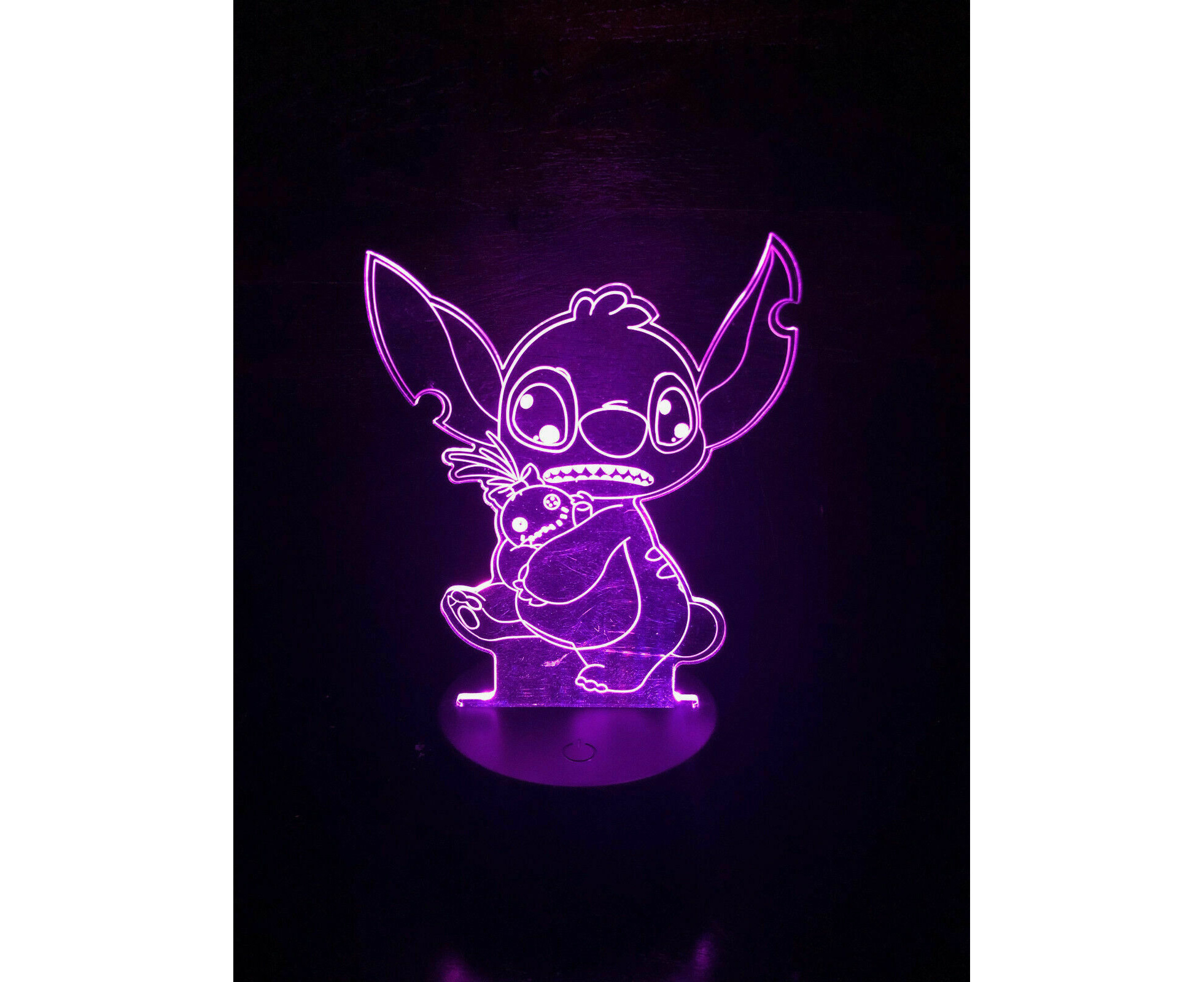 3D Cartoon Stitch Night Light 7 Colour Change LED Desk Lamp Touch