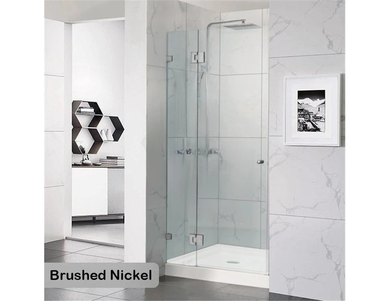 1125*2000mm Wall to Wall Hinge and Door Panel Brushed Nickel Fittings Frameless Shower Screen