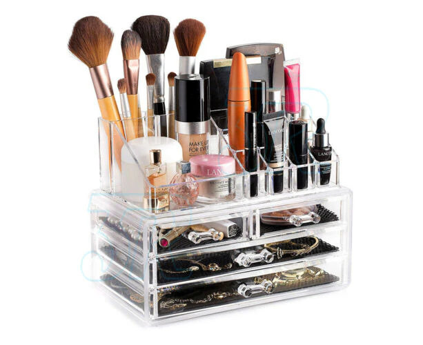 Clear Acrylic Makeup Holder Cosmetic Organiser 4 Drawer Storage Jewellery Box AU - 10 Drawers