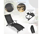 Costway 2x Outdoor Sun Lounge Recliner Folding Deck Chair Patio Chaise Adjustable Backrest Garden Beach Pool Yard