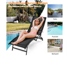 Costway 2x Outdoor Sun Lounge Recliner Folding Deck Chair Patio Chaise Adjustable Backrest Garden Beach Pool Yard