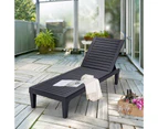 Costway Outdoor Sun Lounge Recliner Patio Chaise Beach Chair w/Adjustable Backrest Black