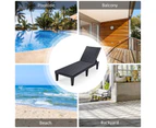 Costway Outdoor Sun Lounge Recliner Patio Chaise Beach Chair w/Adjustable Backrest Black