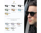 (Yellow)Unisex Polarized Sunglasses for Men Women Plastic Aluminum Frame Vintage Sun Glasses