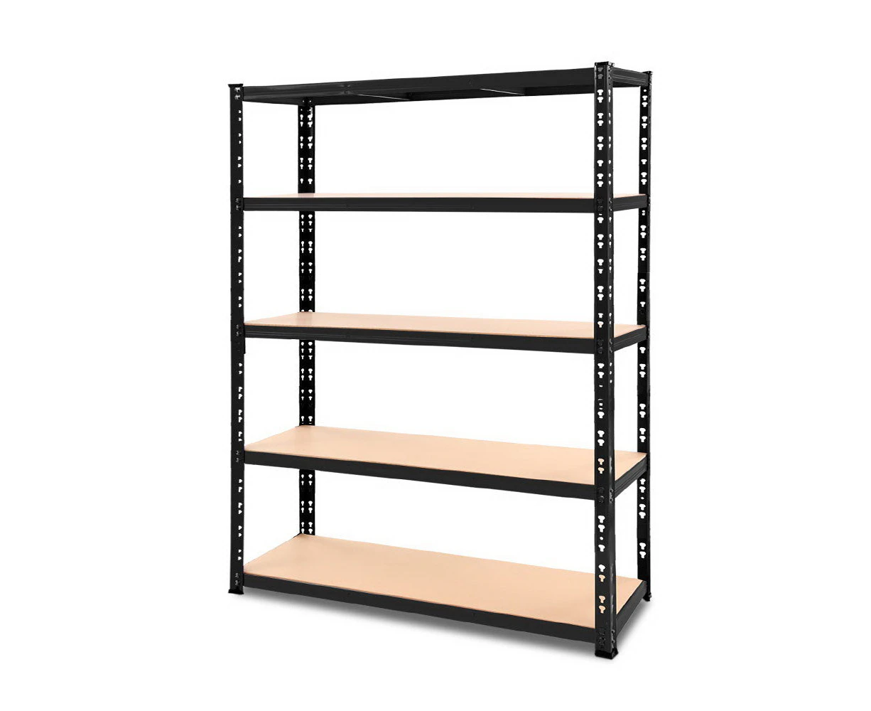 Steel Warehouse Rack Garage Storage Black - 1.8M