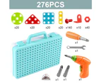 276PCS Set Mosaic Building Blocks Peg Electric Drill Assemble Kids Child Creative DIY Toys Birthday Gift