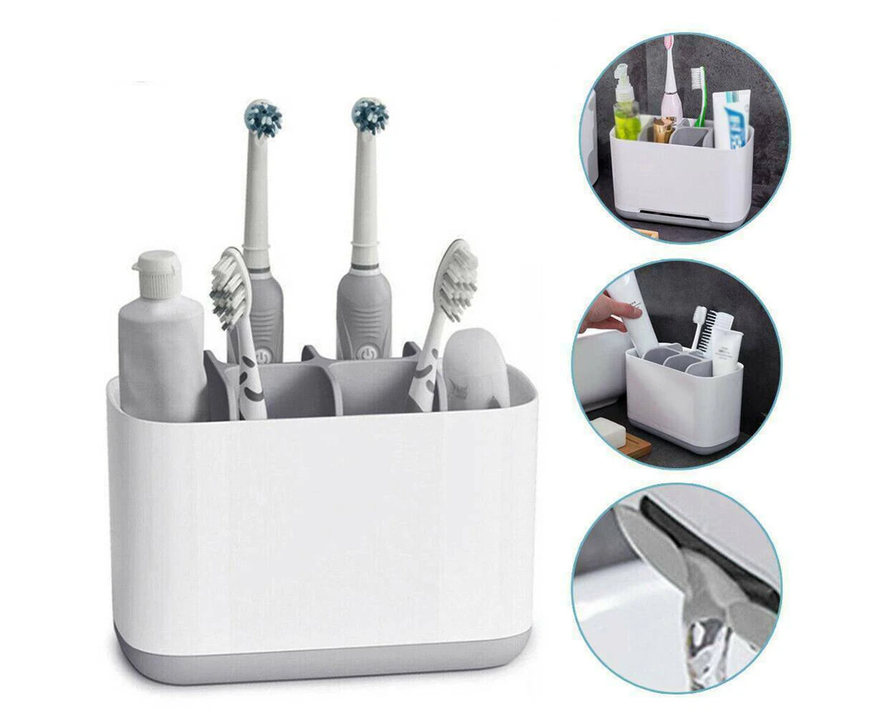 Electric Toothbrush Holder Bathroom Caddy Storage Multifunction Organizer Grey