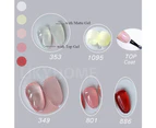 6Pcs UV LED Gel Nail Polish 12ml Jelly MatteTop Base Soak Off Varnish Manicure Naked Translucent