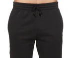 Adidas Men's Essentials Fleece Tapered Cuff Logo Pants - Black/White