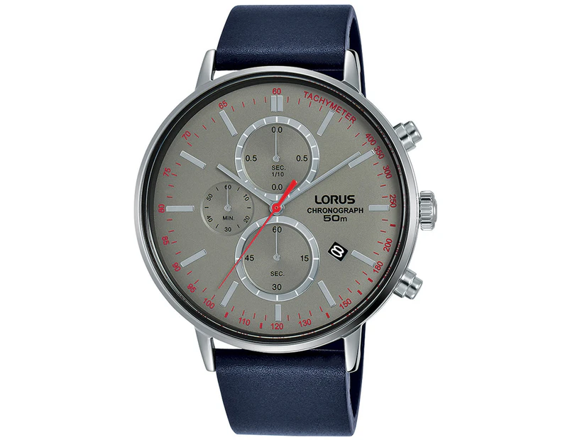 Lorus classic man Mens Analog Quartz Watch with Leather bracelet Grey