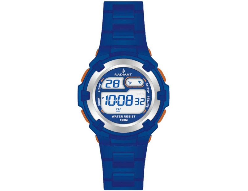 Radiant new player Childrens Digital Quartz Watch with Silicone bracelet Blue