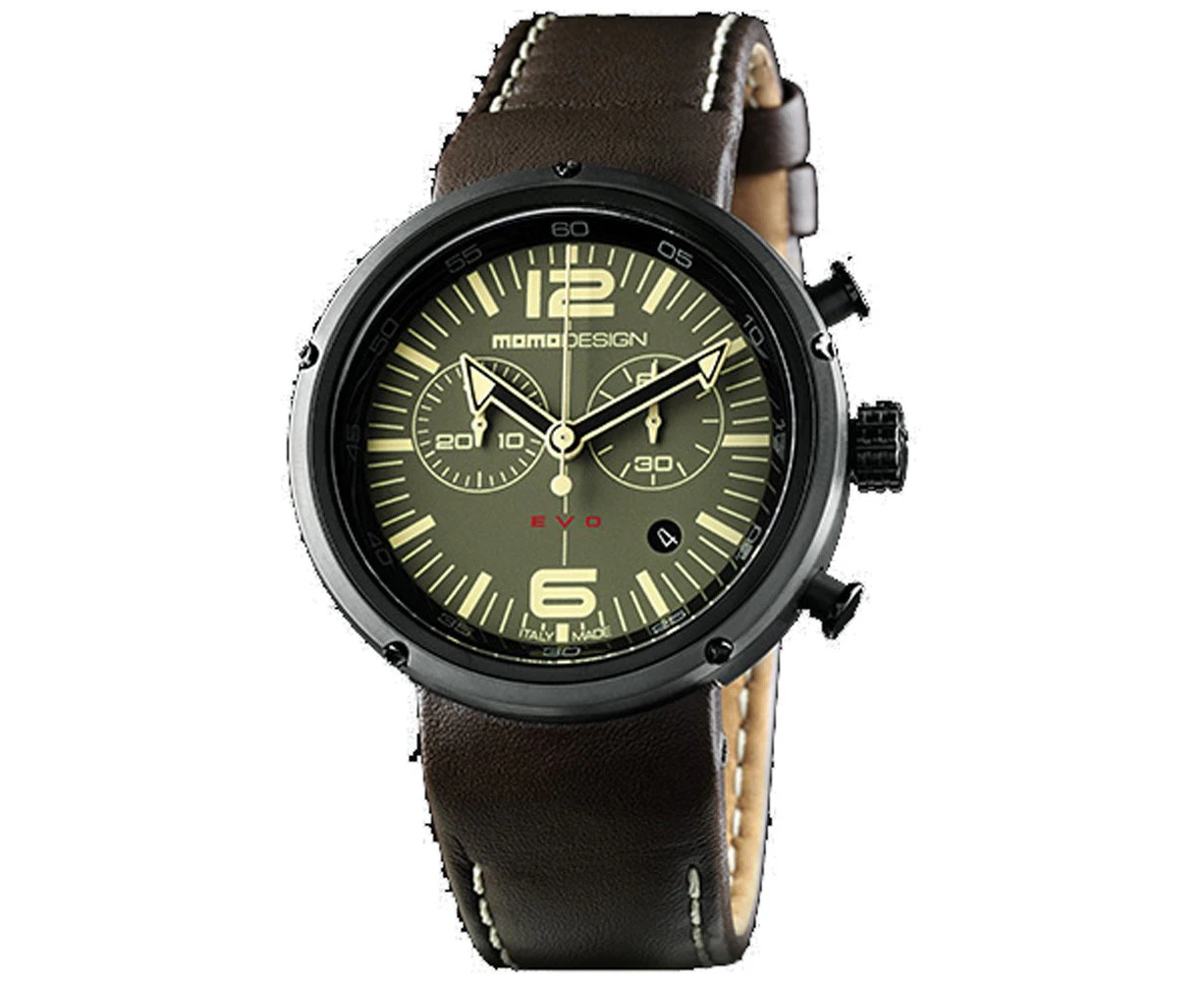 Momodesign evo crono Mens Analog Swiss quartz Watch with Synthetic leather bracelet Green