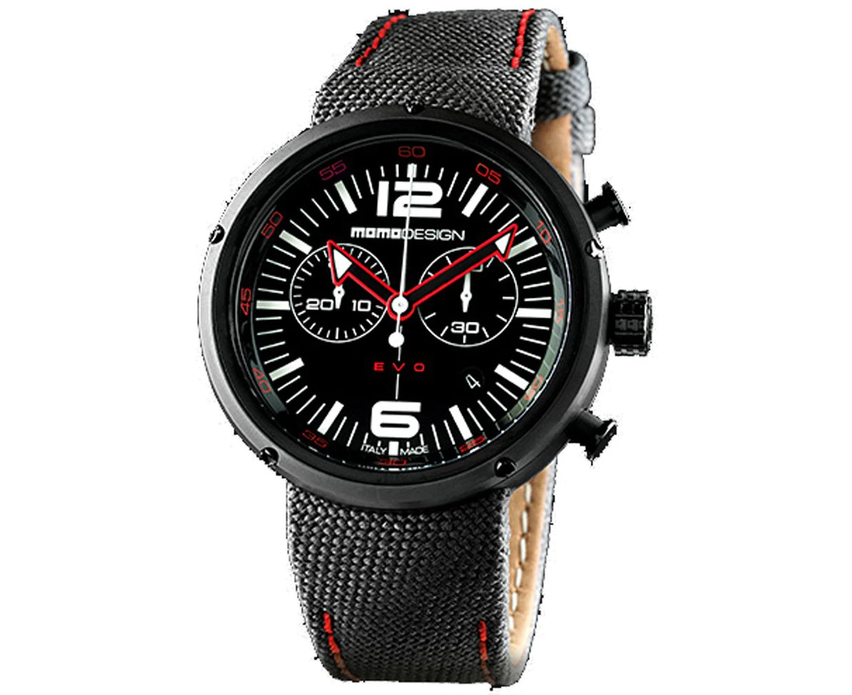 Evo crono Mens Analog Swiss quartz Watch with Nylon bracelet Black