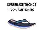 Mens Original Surfer Joe Thongs Sandals Shoes Slippers Black Blue Flip Flops Synthetic - Blue