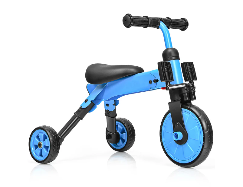 Costway 2-IN-1 Baby Balance Bike Toddler Tricycle Ride On Toys Kids Push Trike w/Detachable Pedals Children Gift, Blue