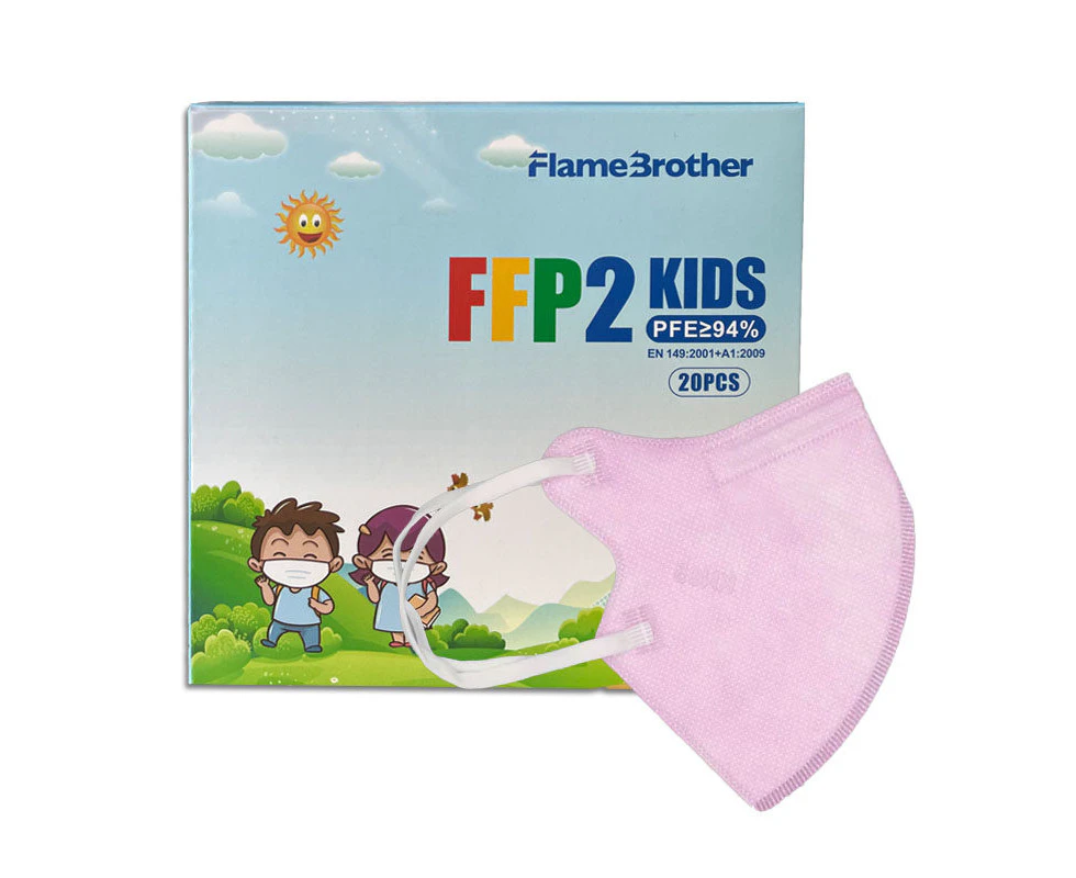 Bestier 20Pcs FFP2 Face Mask for Kids-Pink