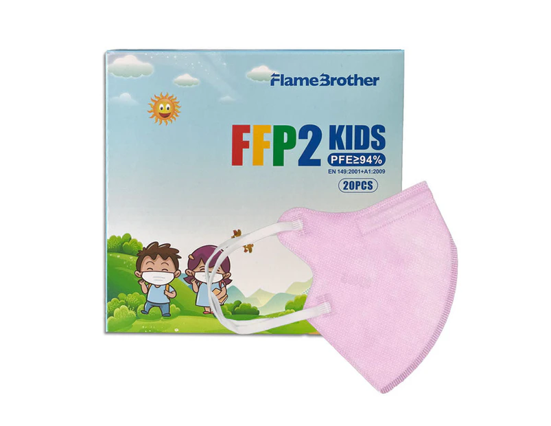 Bestier 20Pcs FFP2 Face Mask for Kids-Pink