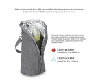Insulated Baby Bottle Bag Breastmilk Cooler Bag, Reusable Baby Bottle Tote Bag,Grey