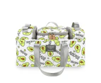 Multi-Function Baby Diaper Bag with Detachable Strap Insulated Cooler Bag,Green