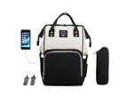 Diaper Bag Backpack Large Capacity Maternity Baby Nappy Bag with USB Charging Port,Black Grey