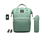 Diaper Bag Backpack Large Capacity Maternity Baby Nappy Bag with USB Charging Port,Green