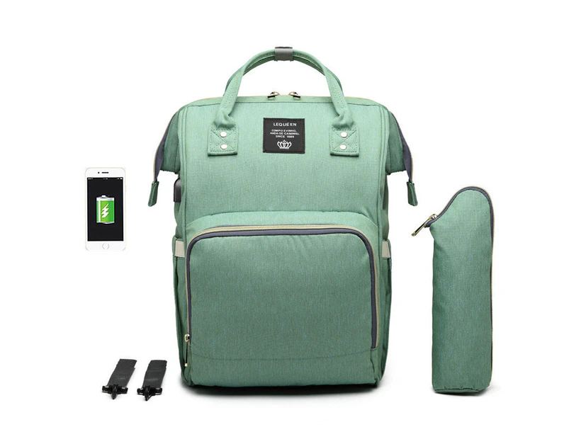 Diaper Bag Backpack Large Capacity Maternity Baby Nappy Bag with USB Charging Port,Green